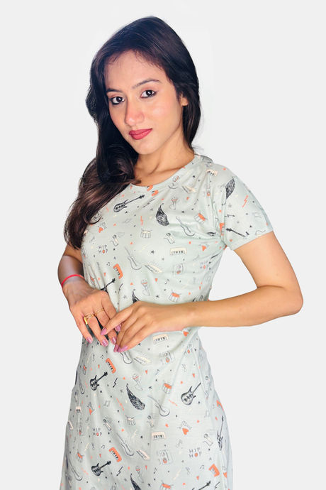 Sweetmoon Long T Shirt Nightdress - Green — image 5